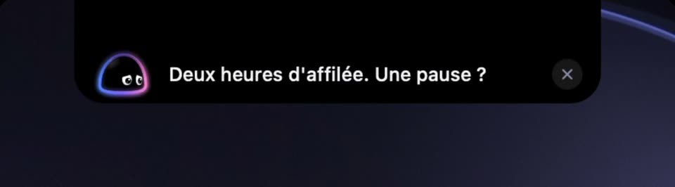 L'île repliée : Yumi dit « Deux heures d'affilée. Une pause ? »
